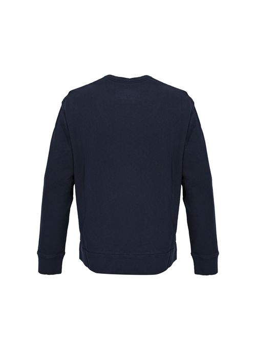 Felpa girocollo in cotone mafilè Midnight Navy C.P. COMPANY | 20CMSS207A 110337O889